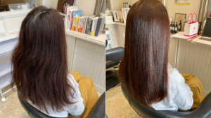美髪クレンジング Before After ストレートロング